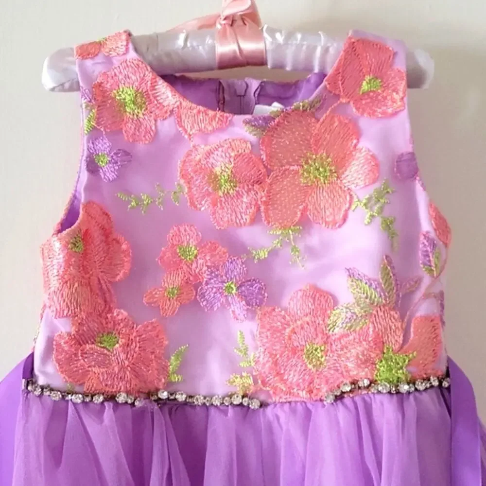 Purple Dress with pink Flowers